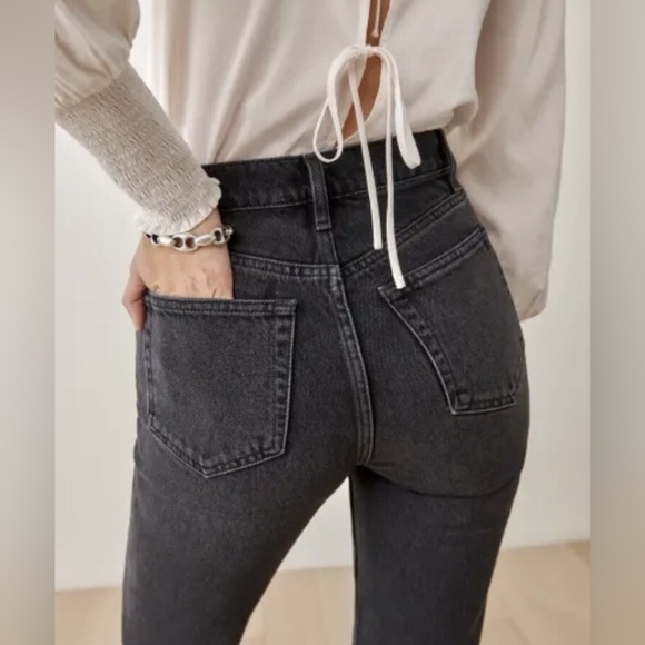 Reformation Cynthia Button Fly Straight Jean 27 Ventura Wash - Picture 2 of 8